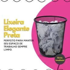 Lixeira Aramada Preto 10l para Escritório Sala Quarto