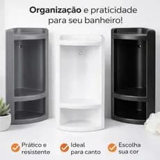 Cantoneira Porta Shampoo Sabonete Banheiro Resistente – Organize seu Banheiro com Elegância"