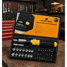 Jogo Chaves Intercambiaveis 41 Pecas Kit Ferramentas Soquete Bits Catraca Manutencao Reparo Oficina Casa Mecanica Pro...