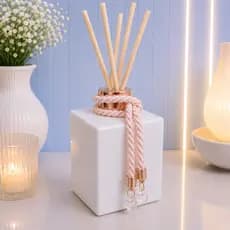 Vidro Branco Brilhante Cubo para Aromatizador de Ambiente - Difusor decorado Pingente Cristal Varetas