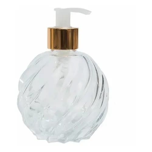 Porta Sabonete Vidro Bola Aspiral 250 Ml Com Válvula Para Porta Sabonete Luxo - Linda decoração