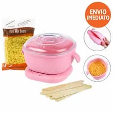 Aquecedor de Cera Silicone Kit Depilação Completo Portatil Bivolt