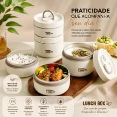 Marmita Térmica Alimentos Lancheira Viagem Redonda Com Alça C/ Respiro alimentação saudavel fitnes