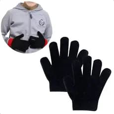 Luva Inverno Infantil Frio Infantil Juvenil Preta Unissex Lisa Aquece Quente Confortavel