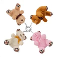 Kit 4 Chaveiro Urso Pelúcia Coloridos Lembranças Festas