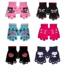 Kit 03 Pares Luvas Infantil Sortido Bichinhos Inverno Frio 1Ao4 Anos Confortavel Quentinha
