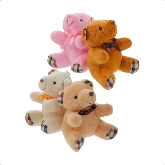 Chaveiro Urso Kit 4 colorido Lembranças Bolsas Festas