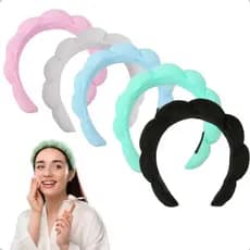 3 Tiaras Nuvem Para Cabelo e Skincare Maquiagem Faixa De Pelucia Varias Cores
