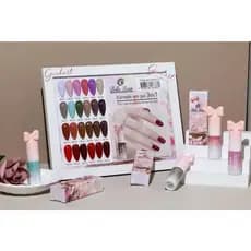 Kit Esmalte Bella Rosa 3 em 1 Cores Sortidas sem Repetir - Nude - Rosa - Vermelho - Top Coat