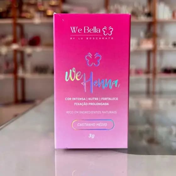 We Henna Castanho Médio – Cor Intensa e Fixação Prolongada 3g