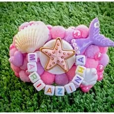 Chupeta decorada personalizada com nome ,erê Menina da praia ,Mariazinha ,aninha ,conchinha .