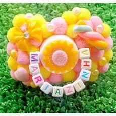 chupeta decorada pom pom/ infantil / erê/ com nome .