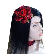 Rosa para cabelo , acessório pombagira  e cigana umbanda , candomblé.l