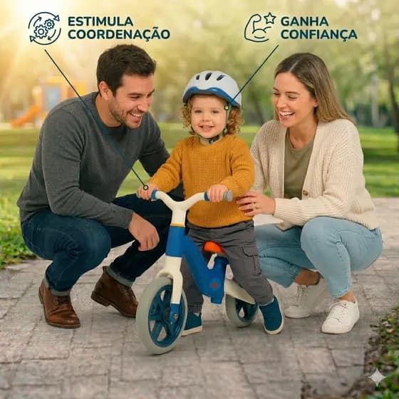 Bicicleta Infantil de Equilíbrio 2 em 1 com Rodinhas Removíveis - Azul