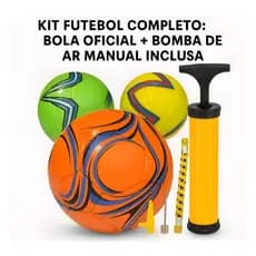 kit Bola de Futebol Brasil Número 5 - Amarela +bomba de bola