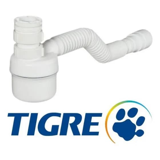 Sifão  Copo Universal Ajustável Anti Cheiro Flexível Branco Tigre