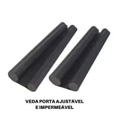 Kit 2 Veda Porta Protetor Impermeável Rolinho Duplo 80cm Preto