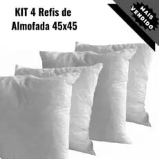 Kit com 4 Refil Enchimentos para Almofadas 45x45cm Flocos de Espuma Ecológica