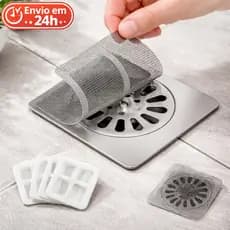Tela Protetora de Ralo Adesiva Descartável Filtro Anti Entupimento Banheiro Cozinha Cabelo 1 a 50 un