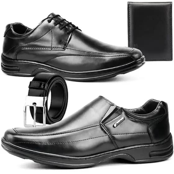 Kit 2 Pares De Sapato Social Masculino Elegante Confortável Imperdível Preço Baixo