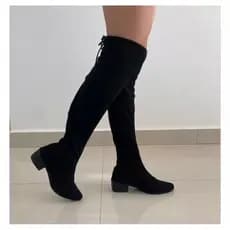 Bota Feminina Casual Moderna Over The Knee acima do joelho De Couro Confortável Costurado Barato