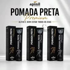 Apinil Kit Pomadas Preta Premium 150g Cada Dor Muscular e Cansaço Massagem e Conforto e Bem Estar