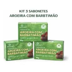3 UN Sabonete Barra de Aroeira com Barbatimão 90g - Nativa Brasil
