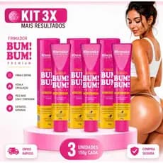 KIT GEL FIRMADOR BUMBUM 150G RHENUKS MELHORA APARÊNCIA DA PELE GLÚTEOS BARRIGA COXAS REDUZ MEDIDAS