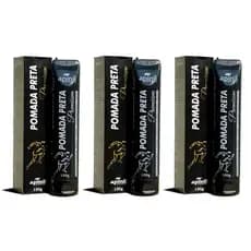Apinil Kit 3 Pomadas Preta Premium 150g Cada Contra Dores Musculares e Cansaço Eficaz Massagem e Conforto