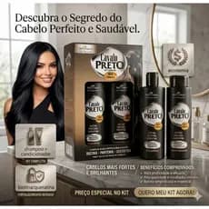 Kit Cavalo Preto Shampoo e Condicionador Bell Corpus Biotina, Pantenol e Queratina Fortalece, Hidrata e Dá Brilho