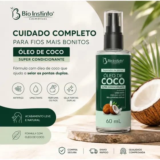 Reparador de Pontas Instinto 50ml - Alta Umectação, Proteção Térmica, Antifrizz