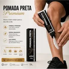Pomada Preta Premium 150g Creme Massageador para Academia Corrida Treino Esportivo com Arnica Mentol