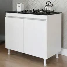 Balcão Gabinete Cozinha Lux 79cm 100% MDF 02 Portas Sem Tampo