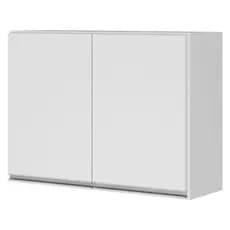 Armário Aéreo Multiuso Lux 80cm 100% MDF 02 Portas Branco - Desk Design