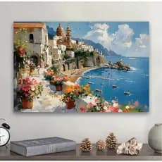 Quadro Decorativo Barco no Mar ao Pôr do Sol em MDF 3mm Sem Moldura –Decoração Para Casa Quarto Sala