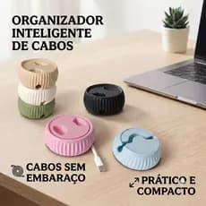 Organizador de Cabos e Fios Retrátil Enrolador de Fone de Ouvido e Carregador USB Portátil Anti-nó Mesa e Parede