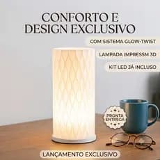 Luminária De Mesa Abajur LED USB Minimalista Ondulado Decorativo Quarto Sala Escritório