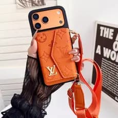 Marca De Moda Metal Etiqueta Caixa De Cartão Cordão Capa De Couro De Luxo Para iPhone 17 16 15 14 13 Pro Max