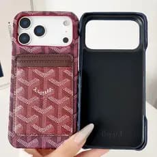 Chao Marca De Luxo Couro Magnético Capa Cartão Carregamento Para iPhone 17 16 15 14 13 Pro Max À Prova De Choque