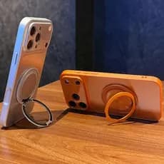 Moda Acrílico Magnético Luxo 360 Suporte Rotativo Capa De Silicone Para iPhone 17 16 15 14 13 Pro Max Plus Caso