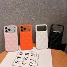 Marca De Moda Etiqueta Capa De Couro De Luxo Para iPhone 17 16 15 14 13 Pro Max Anti-Impacto