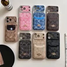Capa De Cartão De Couro De Luxo Da Marca Chao Para iPhone 17 16 15 14 13 12 Pro Max À Prova De Choque