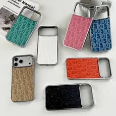 Capa De Etiqueta De Couro Galvanizado De Marca De Moda De Luxo Para iPhone 17 16 15 14 13 12 11 Pro Max Plus Telefone Re