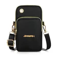 Mini Bolsa Transversal Ou Braço De Tecido Nylon ~ Impermeável ~ Vertical / Com 3 Divisórias.