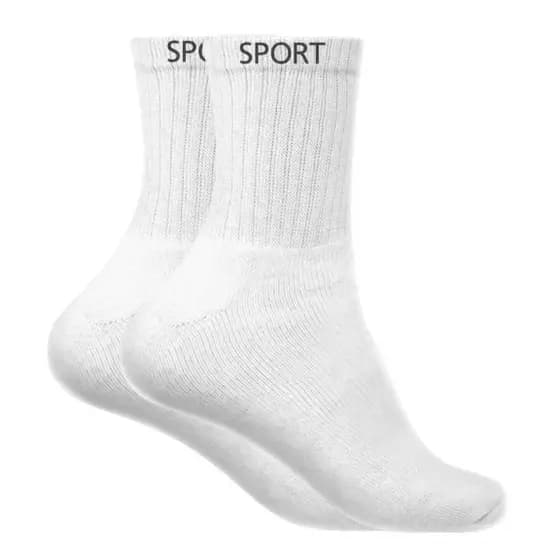 Kit 10 Pares Meia Adulto Sport Cano Alto Algodão ~ Branca Do 36 ao 43 Para o Seu Dia a Dia