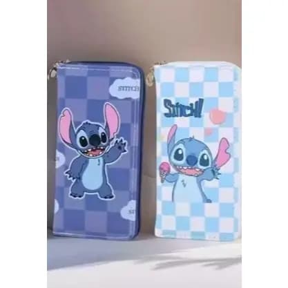 Carteira Estilo Vintage Stitch, Porta-Cartão de Identificação, Porta-Celular Fecho de Zíper