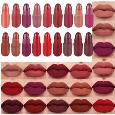 Batom cápsula colorida ~  brilho labial à prova d'água e de longa duração ~ batom brilhante