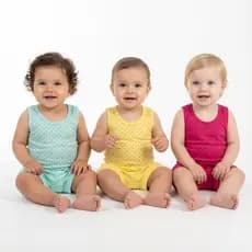 Kit 3 Conjunto Bebe Infantil Regata Short Menina Básico Super Confortável Lançamento