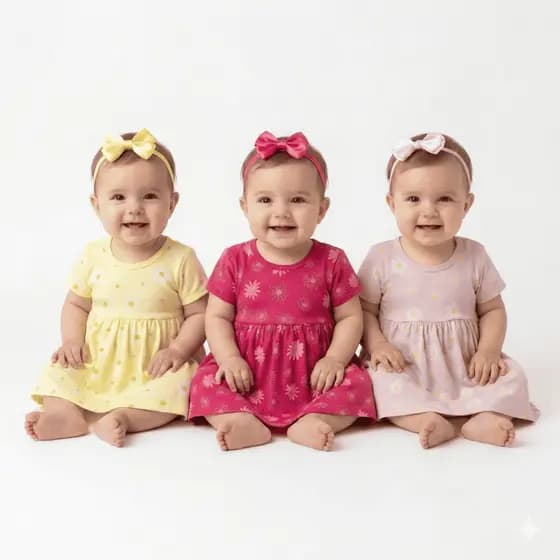 Kit 3 Vestidos Infantil Bebê Menina Básico Super Confortável Lançamento Promoção