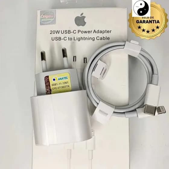 Carregador  Fonte com Cabo Carregamento Rápido 1m PD 20w